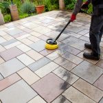 Stone care in progress. Smith Mountain Lake features many homes with stone patios. Quest Floor Care has the knowledge and skills to keep them looking good as new.