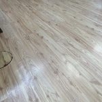 Light hardwood floor in Blacksburg, VA after Quest Floorcare removed the black adhesive